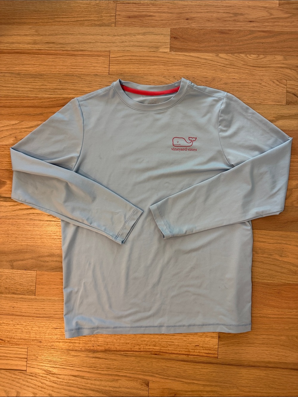 Boys Vineyard Vines Pale Blue Long Sleeve Whale Logo Shirt SM 8-10
